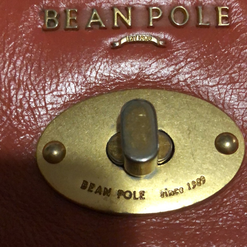 TODAY ONLY:BEAN POLE DARK ORANGE LEATHER 2 WAY BAG - tarnish & signs of wear - Picture 2 of 14